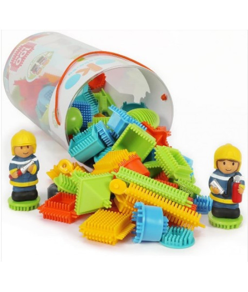 Tube 100 Pcs Bloko Avec 2 Figurines 3d Police/vole