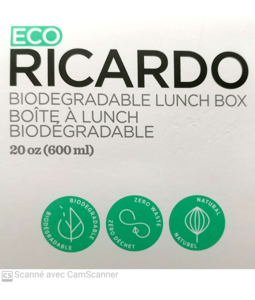 Boite À Lunch Biodégradable 600Ml - Ricardo