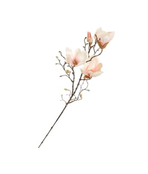 Branche De Magnolia Rose Et Creme 9x33.5