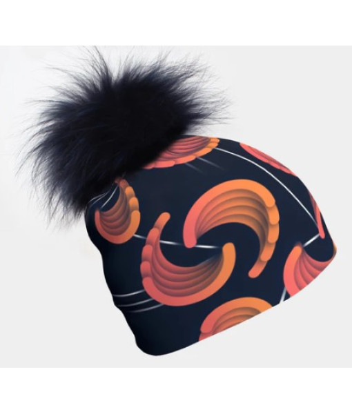 bonnet  Femme Avec Pompon Bleu Marin Small