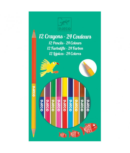 12 Crayons De Couleur Double CÔtés