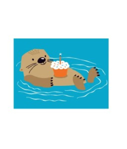 Carte Otter With Cupcake