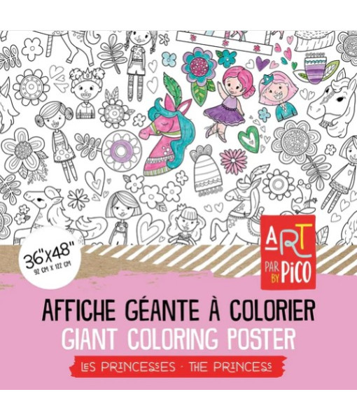 Affiche Geante A Colorier Les Princesses